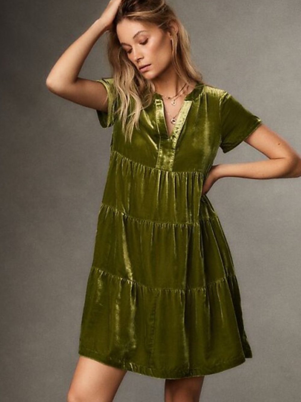 NWT Anthropologie olive green dress